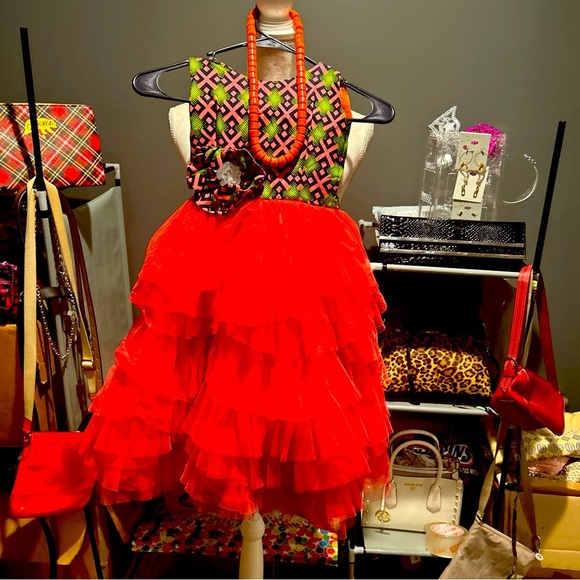 Vintage Tulle Ruffles Multicolor Girl’s Dress - Picture 6 of 6